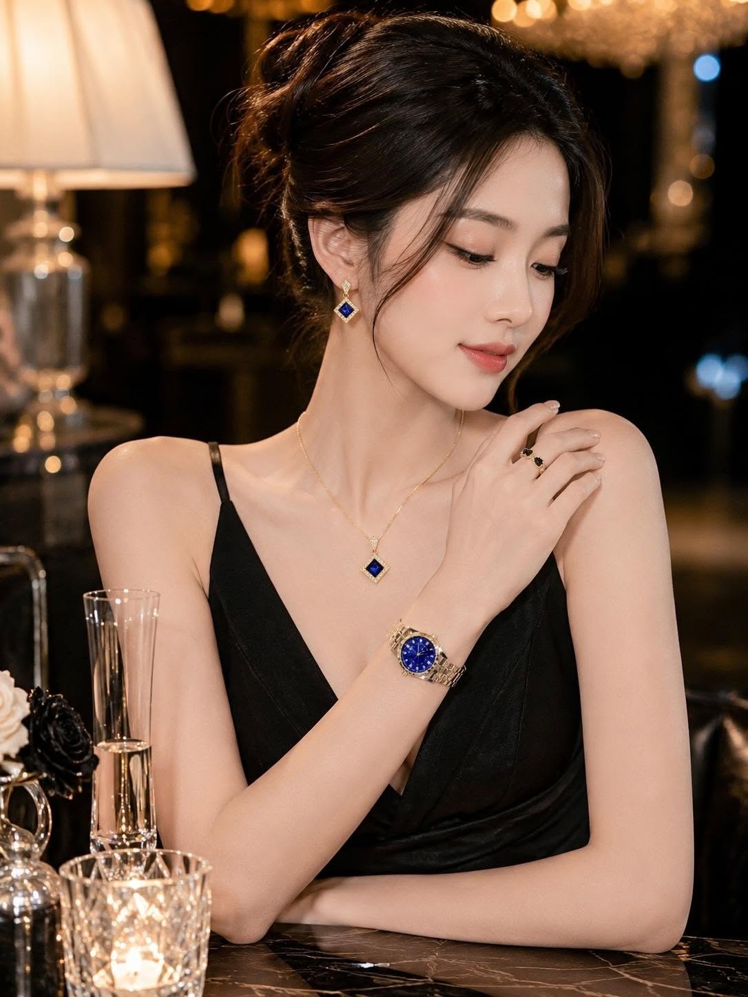 Set Kim Cương Sapphire Hoàng Gia